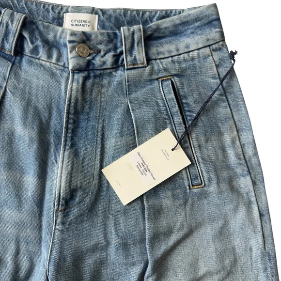 Citizens Of Humanity Cara Cropped Pleated Trouser Pant Chalice Sz 27 NWT